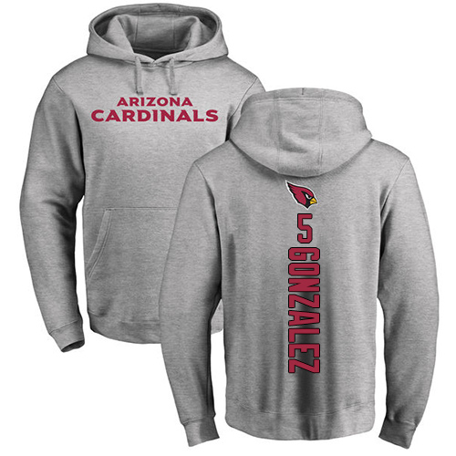 Arizona Cardinals Men Ash Zane Gonzalez Backer NFL Football #5 Pullover Hoodie Sweatshirts->women nfl jersey->Women Jersey